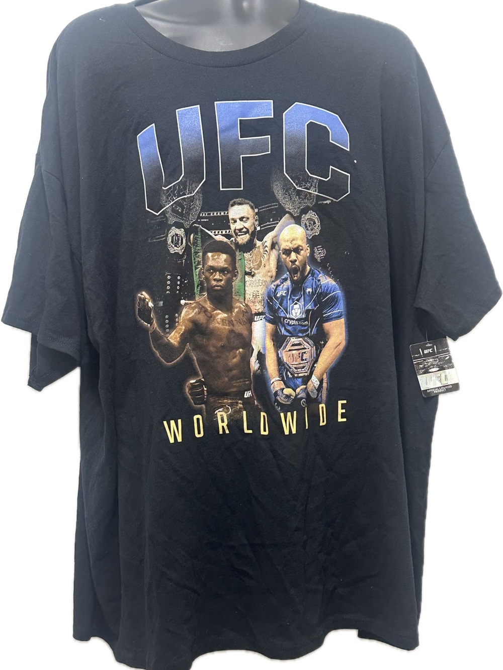 UFC Black Graphic Worldwide Short Sleeve Tee with Multicolor Print Size 3XL
